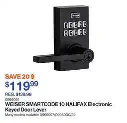 Patrick Morin SMARTCODE 10 HALIFAX Electronic Keyed Door Lever offer