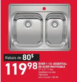 Matério ÉVIER 1 1/2 ESSENTIAL EN ACIER INOXYDABLE offer