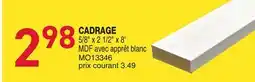 Matério CADRAGE 5/8 x 2 1/2 x 8' MDF avec apprêt blanc offer