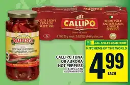 Food Basics Callipo Tuna or Aurora Hot Peppers offer