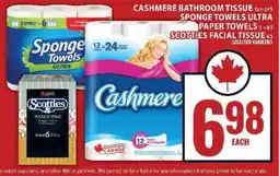 Food Basics Cashmere Bathroom Tissue, Sponge Towels Ultra Paper Towels, Scotties Facial Tissue offer