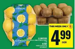 Food Basics LEMONS or KIWI offer