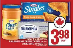 Food Basics Kraft Singles, Philadelphia Cream Cheese, Cheez Whiz Spread offer