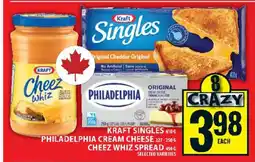 Food Basics Kraft Singles, Philadelphia Cream Cheese, Cheez Whiz Spread offer