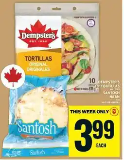 Food Basics Dempster's Tortillas & Santosh Naan offer