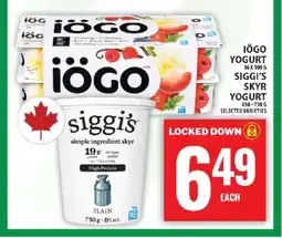 Food Basics IÖGO Yogurt / Siggi's Skyr Yogurt offer