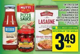 Food Basics De Cecco or Molisana Lasagne, Unico Sundried Tomatoes, De Cecco Passata or Mutti Pizza Sauce offer