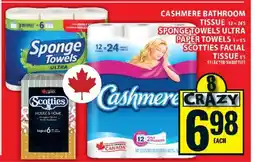 Food Basics Cashmere Bathroom Tissue, Sponge Towels Ultra Paper Towels, Scotties Facial Tissue offer