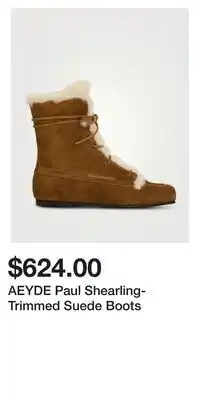 Holt Renfrew AEYDE Paul Shearling-Trimmed Suede Boots offer