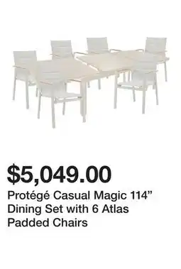 TSC Stores Protégé Casual Magic 114 Dining Set with 6 Atlas Padded Chairs offer