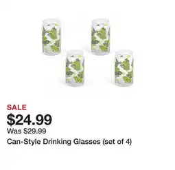 TSC Stores Can-Style Drinking Glasses (set of 4) offer