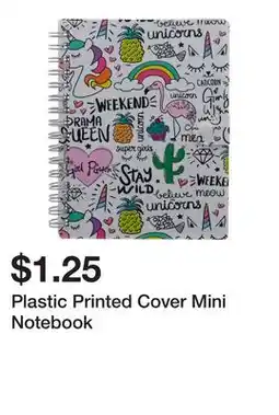 Dollarama Plastic Printed Cover Mini Notebook offer