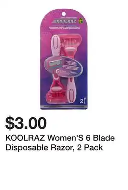 Dollarama KOOLRAZ Women'S 6 Blade Disposable Razor offer