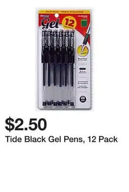 Dollarama Tide Black Gel Pens offer