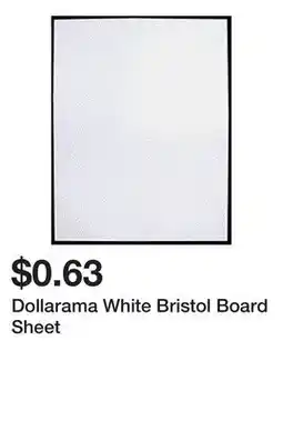 Dollarama Dollarama White Bristol Board Sheet offer