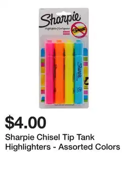 Dollarama Sharpie Chisel Tip Tank Highlighters - Assorted Colors offer