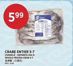 Kim Phat GEPARCO WHOLE FROZEN CRAB 5-7 offer