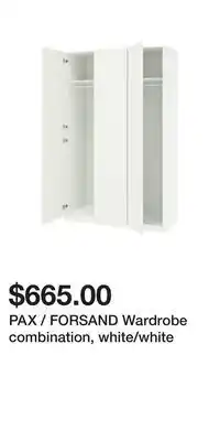 IKEA PAX / FORSAND Wardrobe combination, white/white offer