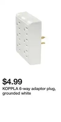 IKEA KOPPLA 6-way adaptor plug, grounded white offer