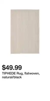 IKEA TIPHEDE Rug, flatwoven, natural/black offer