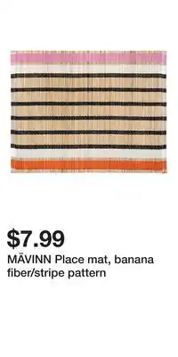 IKEA MÄVINN Place mat, banana fiber/stripe pattern offer