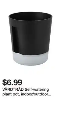 IKEA VÅRDTRÄD Self-watering plant pot, indoor/outdoor transparent/anthracite offer