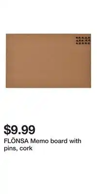 IKEA FLÖNSA Memo board with pins, cork offer