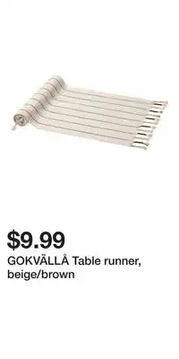IKEA GOKVÄLLÅ Table runner, beige/brown offer