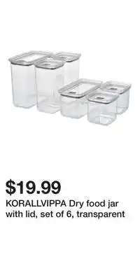 IKEA KORALLVIPPA Dry food jar with lid, set of 6, transparent offer
