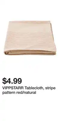 IKEA VIPPSTARR Tablecloth, stripe pattern red/natural offer