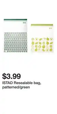 IKEA ISTAD Resealable bag, patterned/green offer