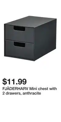 IKEA FJÄDERHARV Mini chest with 2 drawers, anthracite offer
