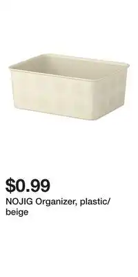 IKEA NOJIG Organizer, plastic/beige offer