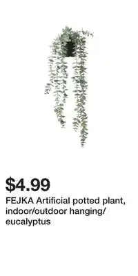 IKEA FEJKA Artificial potted plant, indoor/outdoor hanging/eucalyptus offer