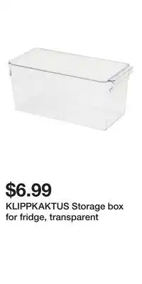 IKEA KLIPPKAKTUS Storage box for fridge, transparent offer