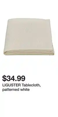 IKEA LIGUSTER Tablecloth, patterned white offer