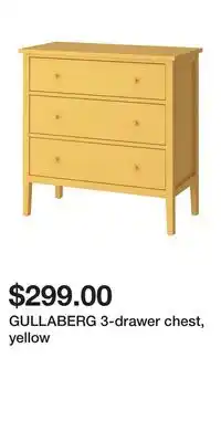 IKEA GULLABERG 3-drawer chest, yellow offer