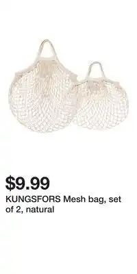 IKEA KUNGSFORS Mesh bag, set of 2, natural offer