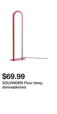 IKEA SOLVINDEN Floor lamp, dimmable/red offer