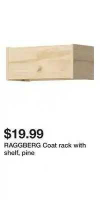 IKEA RAGGBERG Coat rack with shelf, pine offer