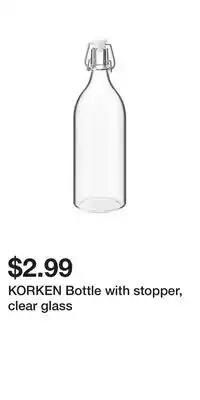 IKEA KORKEN Bottle with stopper, clear glass offer