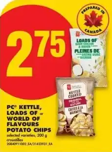 No Frills PC kettle, loads of or world of flavours potato chips offer