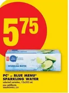 No Frills PC or blue menu® sparkling water offer