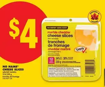 No Frills No name cheese slices offer