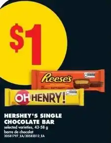 No Frills Hershey's single chocolate bar offer