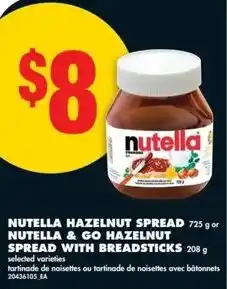 No Frills Nutella hazelnut spread or nutella & go hazelnut spread with breadsticks offer