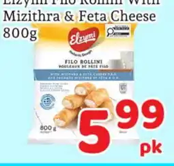 Fresh Value Elzymi Filo Rollini With Mizithra & Feta Cheese offer