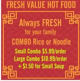 Fresh Value COMBO Rice or Noodle offer