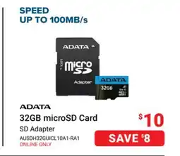 Visions Electronics ADATA 32GB microSD Card SD Adapter offer