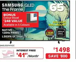 Visions Electronics SAMSUNG 65 4K Smart TV offer